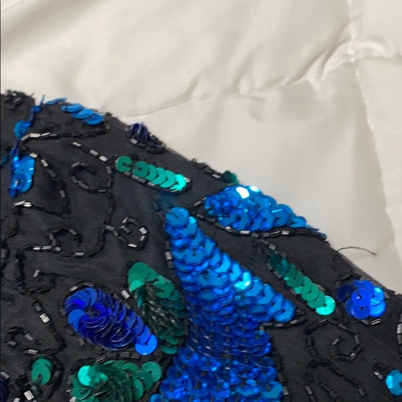 Vintage 80s Silk Sequin Blazer Jacket - Picture 10 of 12